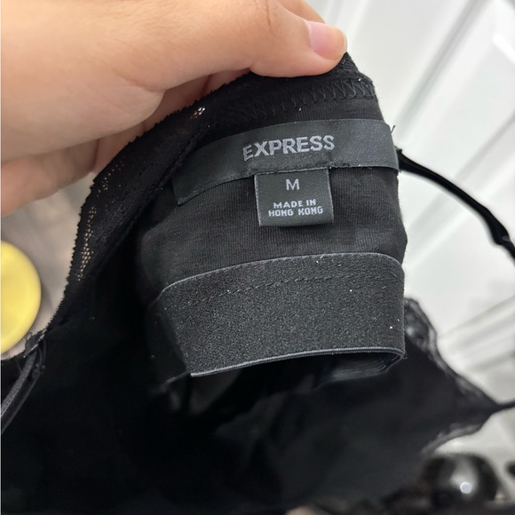 Express Black Lace-Trim Cami - Picture 3 of 6